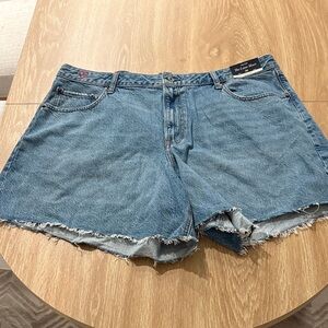 Abercrombie & Fitch Distressed Blue Jean Shorts